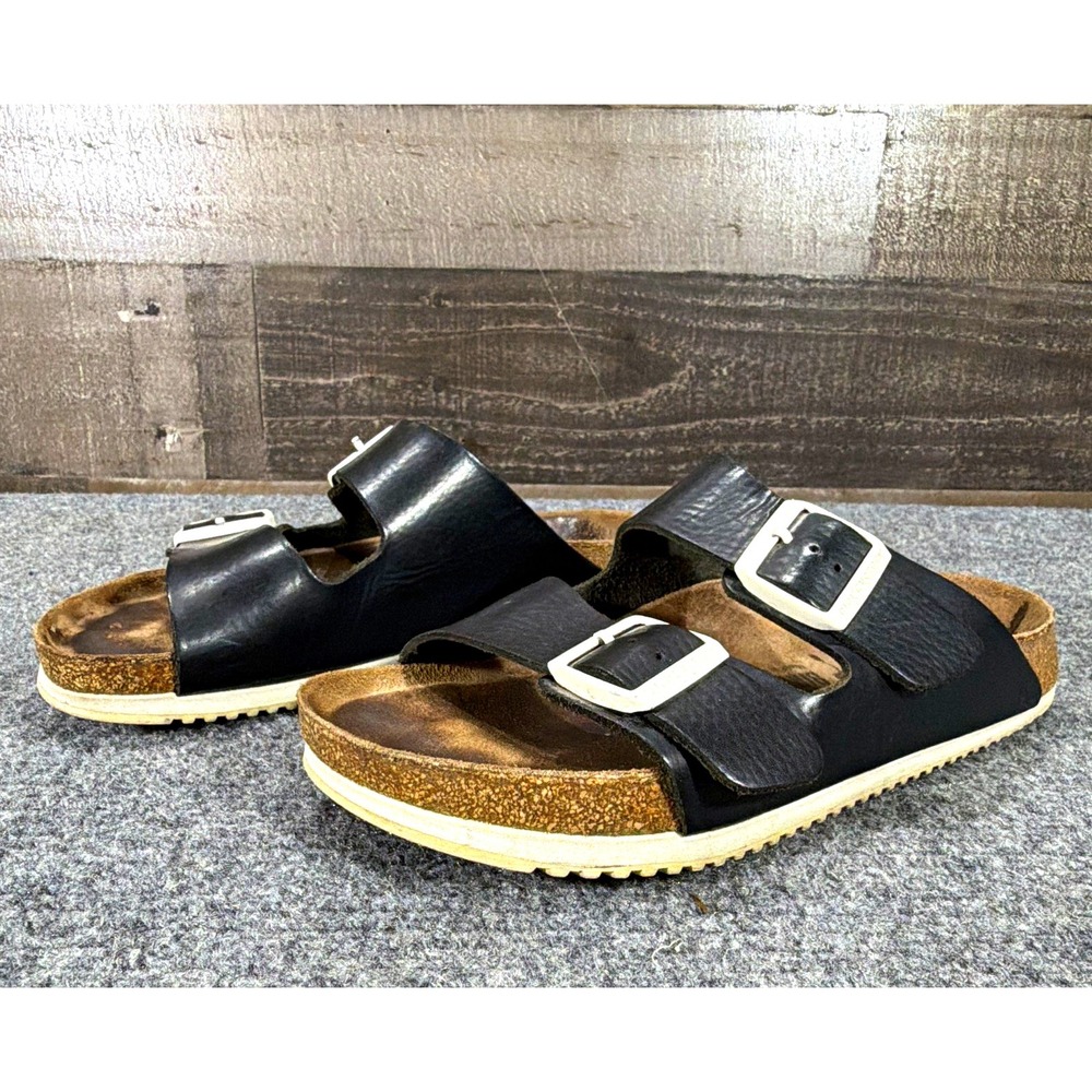 Birkenstock Arizona Black Leather Sandals EU 39 L8 M6 Professional Super Grip N